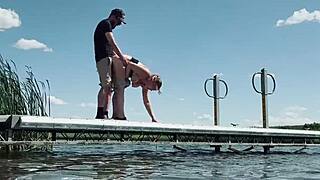i almost got caught fucking my big tit milf wife outdoors by the lake