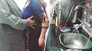 Indian Village Maid Fucked Hard in Kitchen by Owner Alone!