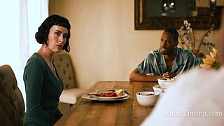 he offers petite white wife to black boss for rough 3some domination