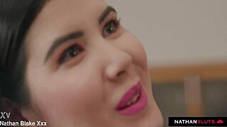 naughty brunette teen thief lady dee caught stealing and fucked hard by stepdad in garage