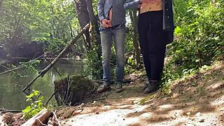 my busty mature mother in law gives the most amazing wet handjob outdoors
