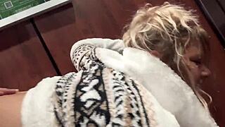 cute wife fucked in hotel elevator hoping to get caught