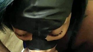 Masked Lalola Klitz devours dick like a total pro!