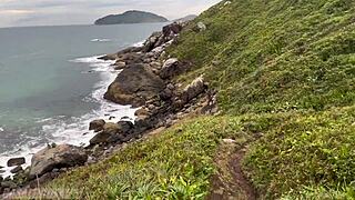 blonde wife doggy pounded on nature trail with hubby 🔥🍑