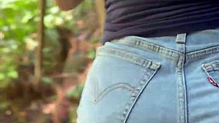 peruvian redhead curly girl takes stranger cum facial outdoors in jungle part 1