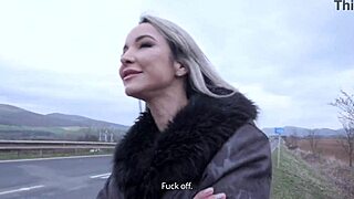 hitchhiking francys belle takes 5on1 bbc atm balls deep dap extreme deepthroat rough sex big gapes cum swallow