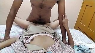 cute desi schoolgirl bends over for rough pounding by huge cock
