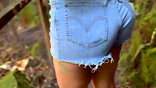 peruvian redhead curly girl takes stranger cum facial outdoors in jungle part 1