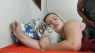 horny blonde milf sister-in-law dreams hot while bro's away gets big ass bareback blowjob