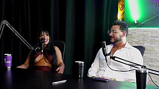 french guy slowly introduces brazilian swinger to liberal scene with menage on sheer red lingerie