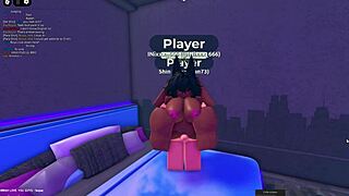 egyptian slut gets pounded hard in roblox condo game by black bull... oops!!