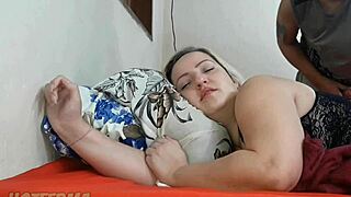horny blonde milf sister-in-law dreams hot while bro's away gets big ass bareback blowjob