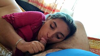 嘿，今晚我要给我的色狼丈夫一个狂野的口交