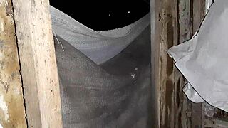 We slipped away from the rain into an abandoned ranch for steamy lesbian licks with dirty talk.