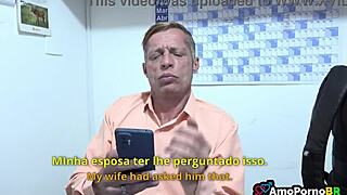 我的妻子和这个小伙子，他有驴子般的鸡巴。狂野拉丁口交 第一部分