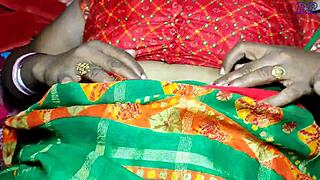 Bhabhi and Daver having a blast together with some wild homemade fingering fun