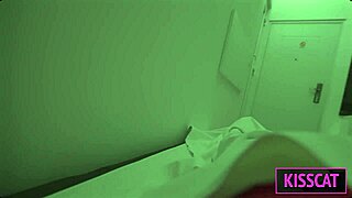 stepson spots stepmom masturbating in hotel, leads to shared bed sex