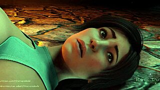 Wow, Lara Croft captured in tight ropes with epic music!